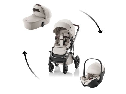 Set kočárek Smile 5Z + hluboká korba + autosedačka Baby-Safe PRO Lux, Soft Taupe