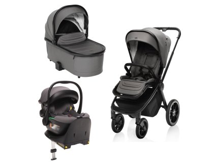 Set kočárek Move Cross 3 + hluboká korba  Move XL 3 + autosedačka + báze, Tornado Grey