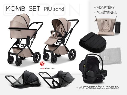 PIÚ Kombi set Black chrome - SAND