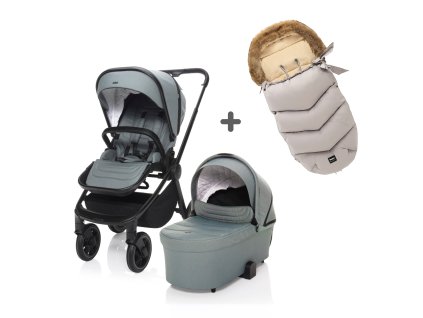 Set kočárek Move Cross 2 + Hluboká korba XL + dárek Fusak Fluffy v hodnotě 1990kč, Granit Grey