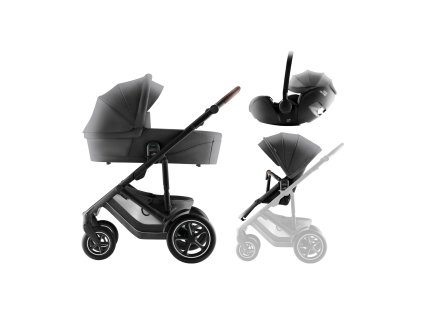 Set kočárek Smile 5Z + hluboká korba + autosedačka Baby-Safe PRO Style, Mineral Grey
