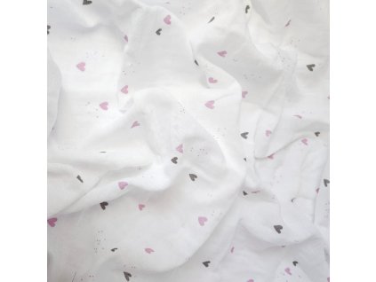 Plena zavinovací 120x120 cm, srdíčka