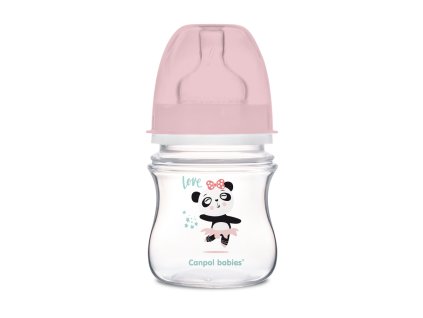 canpol babies lahev se sirokym hrdlem exotic animals 120 ml ruzova