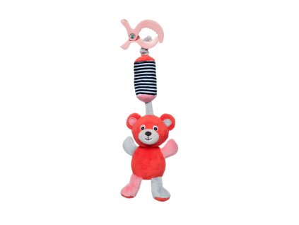 canpol babies plysova hracka s klipem medvidci cervena