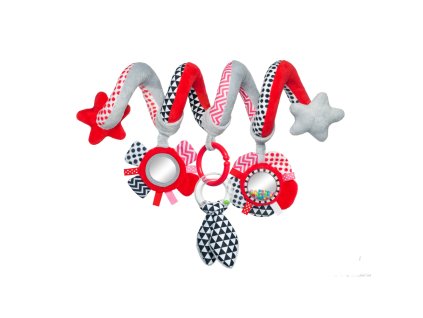 canpol babies plysova spirala do kocarku zig zag cervena