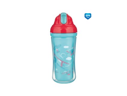 canpol babies sportovni lahev se silikonovou slamkou letadla 260ml