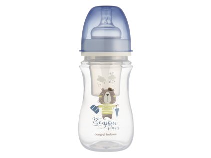 canpol babies lahev sirokohrdla antikolikova bonjour paris 240ml modra