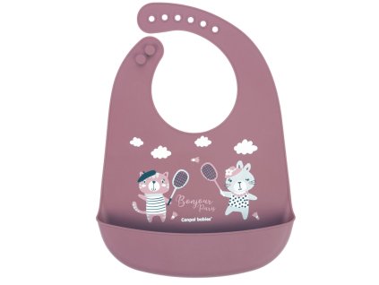canpol babies bryndak silikonovy s kapsou bonjour paris ruzovy