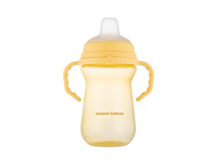 canpol babies hrnecek se silikonovym pitkem firstcup 250ml zluty