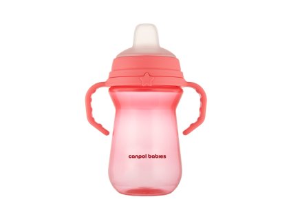 canpol babies hrnecek se silikonovym pitkem firstcup 250ml ruzovy