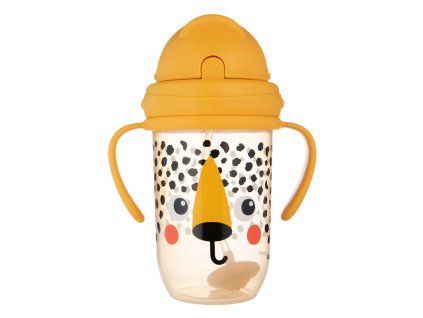 canpol babies hrnecek nevylevaci se slamkou a zavazim babiesboo 270ml gepard