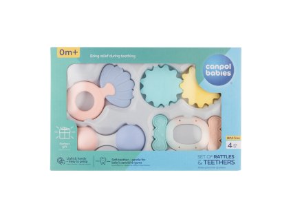 canpol babies sada chrastitek s kousatky pastels 4ks