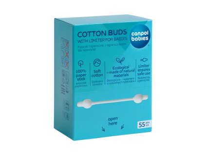 canpol babies vatove tycinky s omezovacem papirove 55ks