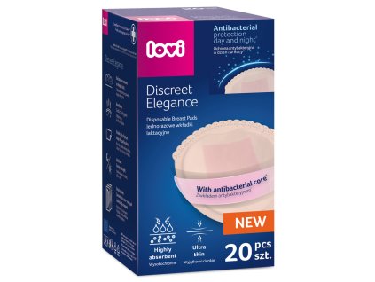 lovi vlozky do podprsenky antibakterialni discreet elegance 20ks bezove
