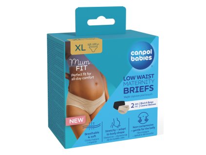 canpol babies tehotenske kalhotky s nizkym pasem mumfit xl 2ks