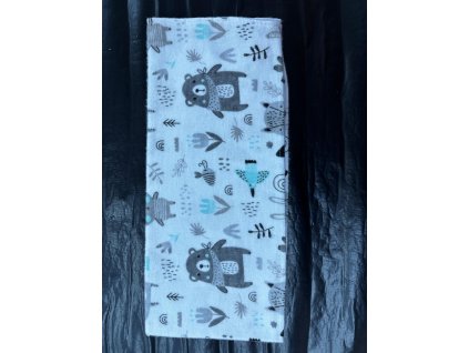 Flanelová plena - zvířátka šedá