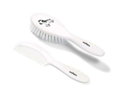 Měkký kartáč a hřebínek babyono bílá zebra