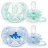 Philips AVENT Šidítko Ultrasoft Text 0-6m chlapec, 2 ks