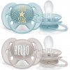 Philips AVENT Šidítko Ultrasoft Text 6-18m chlapec, 2 ks