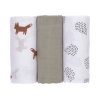 LÄSSIG Swaddle Burp blanket 60x60 Little Forest 2025 fox