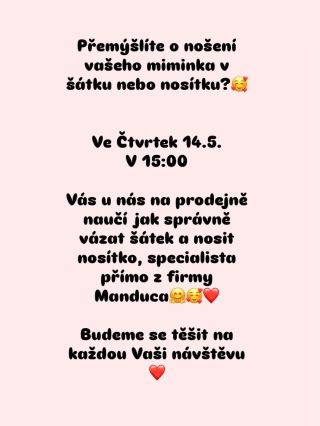 ❗️Manduca, ukázka přímo od specialisty❗️ Čtvrtek 14.5. 15:00 #manduca_czsk #manduca #detskyrajukacenky #nositko #klokanky