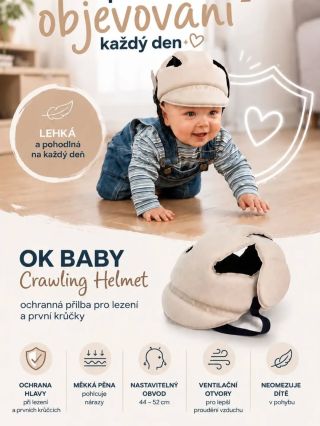 Znovu u nás na prodejně dětská ochranná helma OK BABY 🥰😉❤️ Cena 899,- 8-18m 44-52cm. Skvělá pro učící se nemotorné...