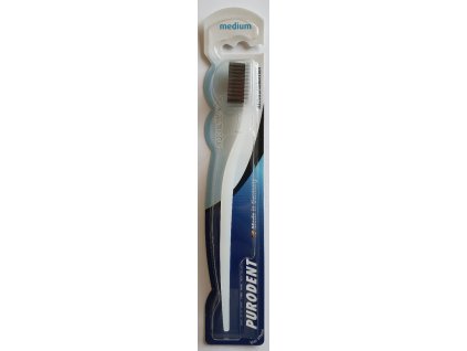 Purodent zubní kartáček superWeiss se štětinami s aktivním uhlím, střední tvrdost