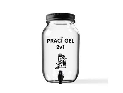 Sklenice s kohoutkem na prací gel 2v1 3,5 l