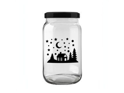 sklenice na svíčku BEZ TEXTU domeček 0,9l