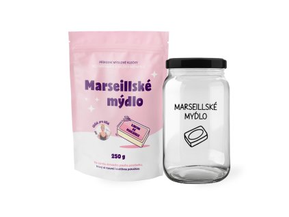 Marseillské mýdlo a sklenice 0,9 l - sada