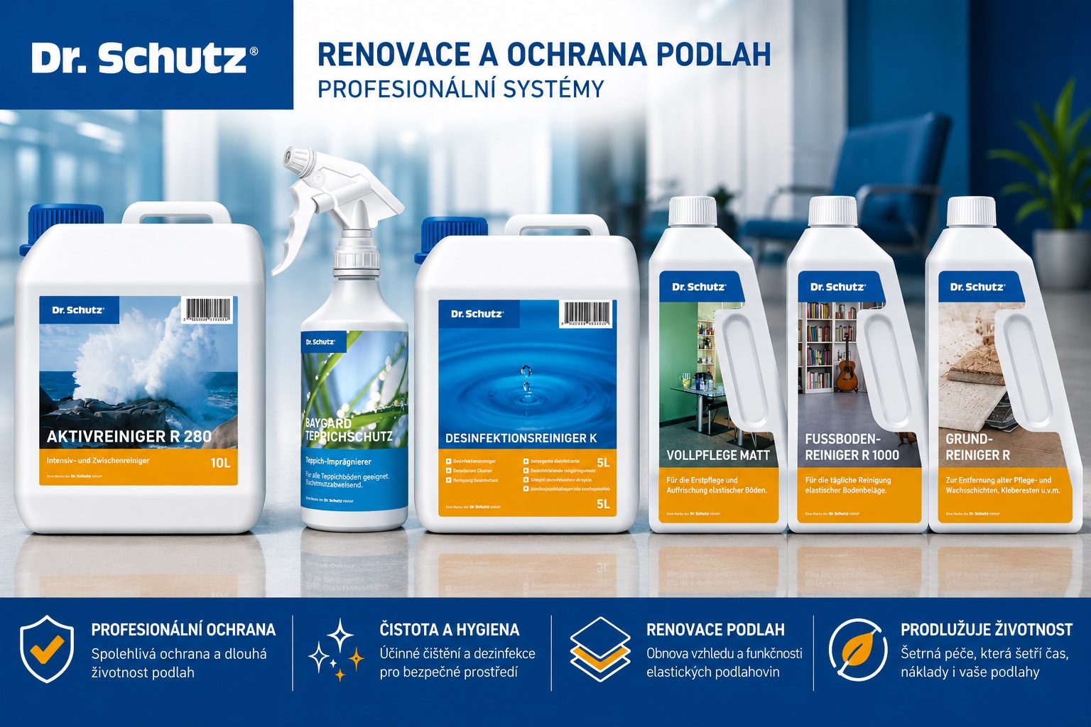 Dr. Schutz – profesionální přípravky pro renovaci a ochranu podlah