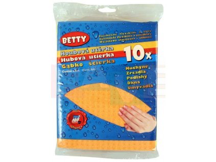 Utěrka BETTY houbová sada 10ks; 16x18 cm; celulosa