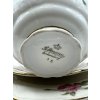 Porcelánový třídílný set značky Seltman Erbendorf se zlatou linkou a květinovým dekorem