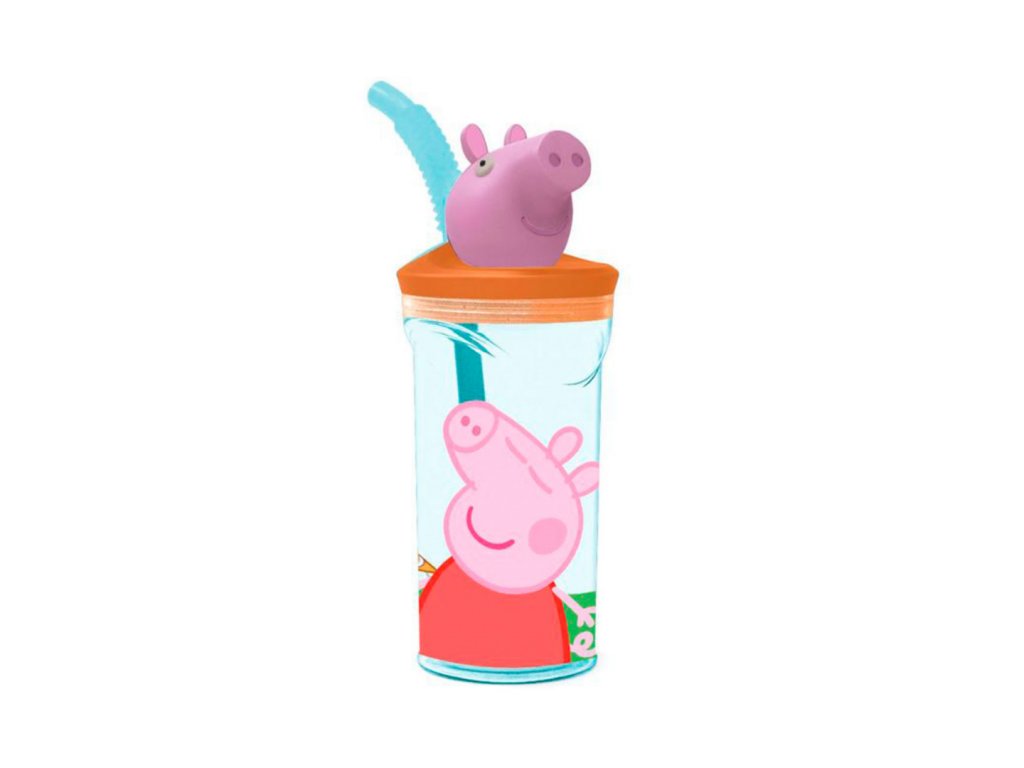 STOR Peppa Pig plastová láhev na vodu s figurkou