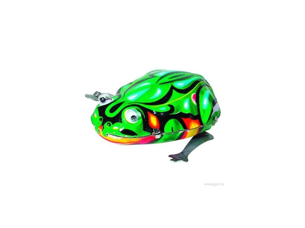 Goki plechová skákací žába s pohybujícíma očima