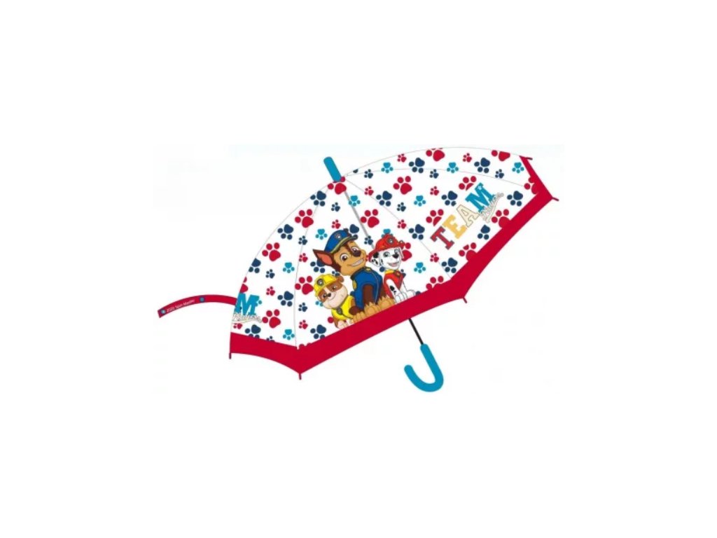 Tlapková patrola průhledný dětský deštník 68cm