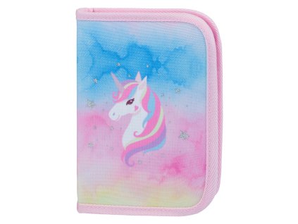 BAAGL Školní penál klasik dvě chlopně Rainbow Unicorn