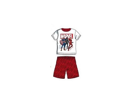 Sun City chlapecké krátké pyžamo bílo/červené Marvel Avengers