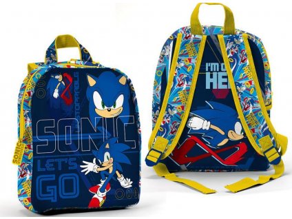 Ježek Sonic oboustranný dětský předškolní batoh 27cm