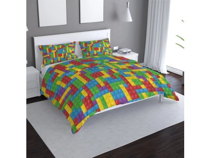 Sablio Povlečení Barevná stavebnice - 140x200 / 90x70 (Varianta Sablio Povlečení Barevná stavebnice - 140x200 / 90x70)
