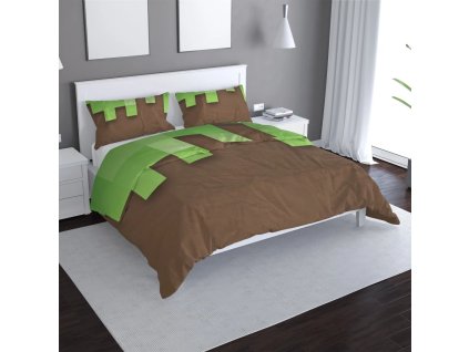 Sablio Povlečení Green Blocks - 140x200 / 90x70 (Varianta Sablio Povlečení Green Blocks - 140x200 / 90x70)
