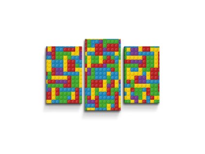 Sablio Obraz - 3-dílný Barevná stavebnice - 75x50 cm (Varianta Sablio Obraz - 3-dílný Barevná stavebnice - 75x50 cm)