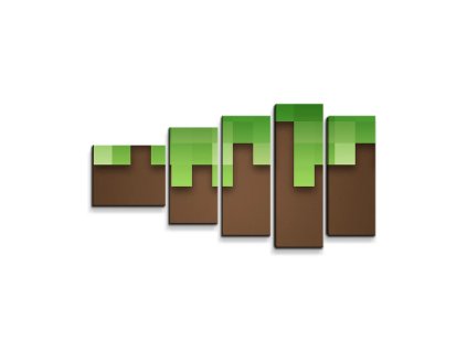 Sablio Obraz - 5-dílný Green Blocks 2 - 100x60 cm (Varianta Sablio Obraz - 5-dílný Green Blocks 2 - 100x60 cm)