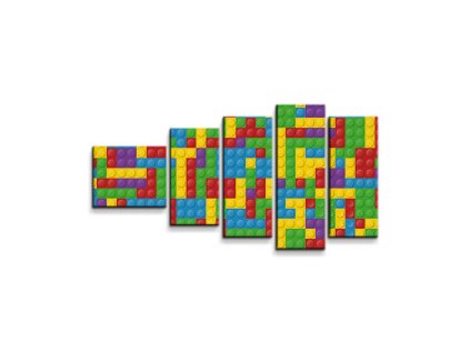 Sablio Obraz - 5-dílný Barevná stavebnice - 100x60 cm (Varianta Sablio Obraz - 5-dílný Barevná stavebnice - 100x60 cm)