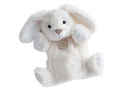 Doudou Histoire d´Ours Plyšový maňásek bílý králíček 25 cm