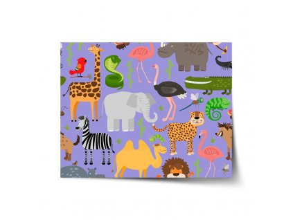 Dětský plakát Animované safari
