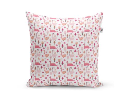 Sablio Polštář Růžoví dinosauři - 40x40 cm (Varianta Sablio Polštář Růžoví dinosauři - 40x40 cm)
