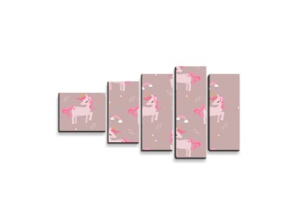 Sablio Obraz - 5-dílný Pony - 100x60 cm (Varianta Sablio Obraz - 5-dílný Pony - 100x60 cm)