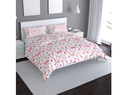 Sablio Povlečení Růžoví dinosauři - 140x200 / 90x70 (Varianta Sablio Povlečení Růžoví dinosauři - 140x200 / 90x70)