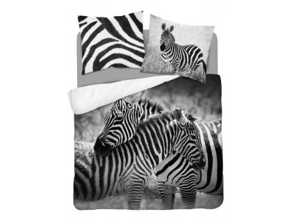 DETEXPOL Francouzské povlečení Zebra Bavlna, 220/200, 2x70/80 cm
